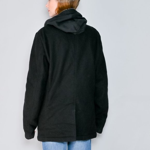 192. DOLCE & GABBANA Black Wool-Blend Hooded Hybrid Jacket XL IT 52 - Picture 4 of 9